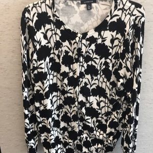 Nice black and white flower print from Lands End. Size large cardigan